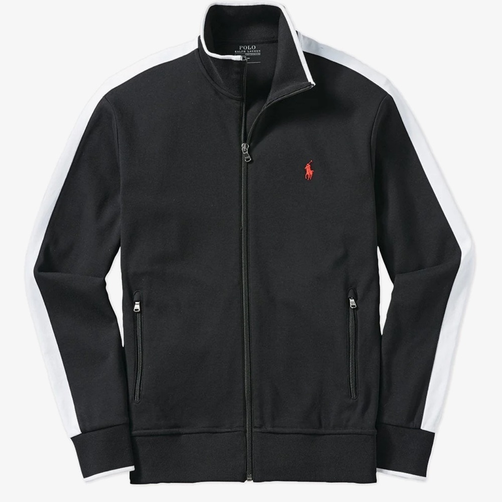 🦖POLO RALPH LAUREN INTERLOCK TRACK JACKET CORE REPLEN-BLACK